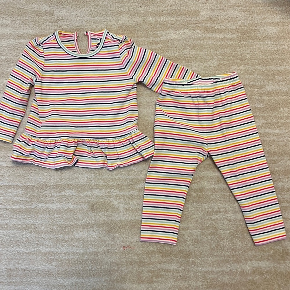 Adorable Baby Girls Baby Gap Striped two piece outfit with peplum top!
